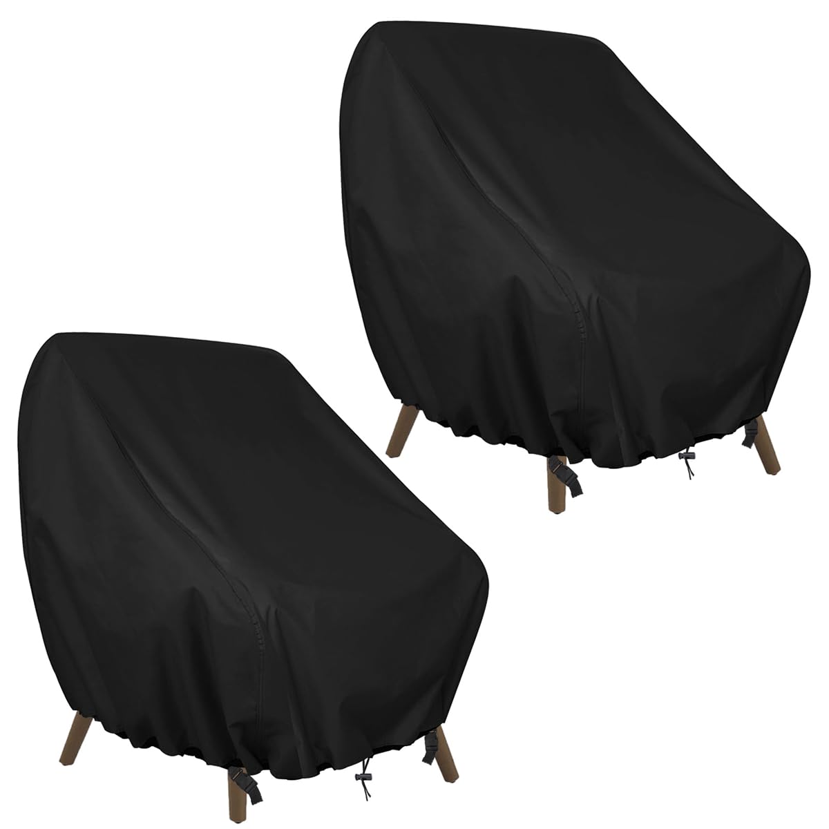 GARPROVM Funda protectora para sillas de jardín, 2 piezas, 89 x 97 x 74 cm, funda para sillón, resistente a la intemperie, tela Oxford, muebles de jardín, lona para sillas de balcón, sillones lounge