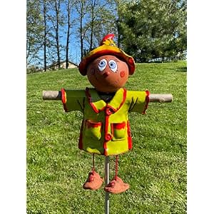 Ceramicgardendecorscarecrowlawnstakeoutdoorstatueperfectuniquegiftsforgardenerswomanmenyardgiftshandmadefrostproof  Urban Country Home Decor Ceramic garden decor scarecrow lawn stake outdoor statue perfect unique gifts for gardeners woman men yard gifts handmade frostproof  urban country home decor