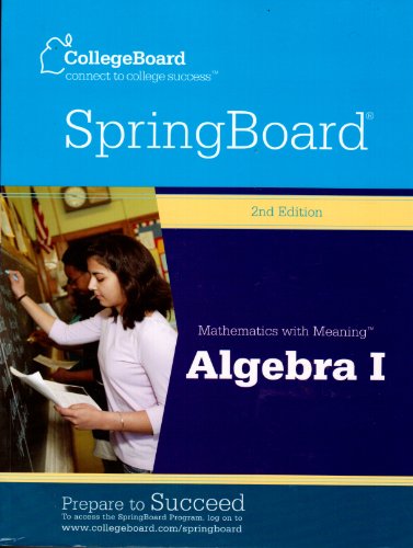 College Board Spring Board Math with Meaning Al... 0874478146 Book Cover