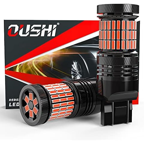 OUSHI 7443 T20 Led Bulb, Canbus 7440 W21/5W 7444NA W21W 7440NA 992 WY21W Led Bulb Super Bright Replacement For Car Led Brake Light Lamp Tail Light Rear Fog Light, Brilliant Red (Pack of 2) Cover