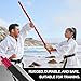 Silipull 2 Pack 4ft & 6ft Collapsible Bo Staff Foam Padded Martial Arts Training Staff Black and Red Foam Padded Training Stick Practice Bar with Carry Bag for Safe Practice and Karate