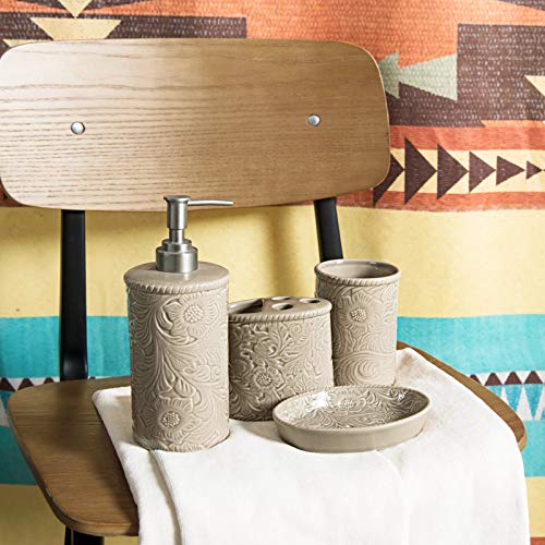 Image of Paseo Road Mesa 9 Piece Aztec Bathroom Set with Shower Curtain, Towel Set, Countertop Accessory Set, Bath Floor Rug, Southwestern Western Style
