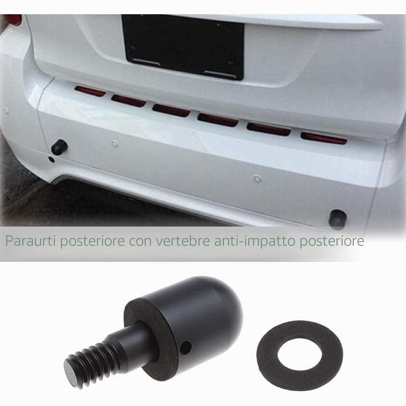 Sound Way 2X Protezioni Rotonde Shock Guardia Chiodo Paraurti Posteriore Auto Anti Collisione Compatibile con Smart ForTwo 451