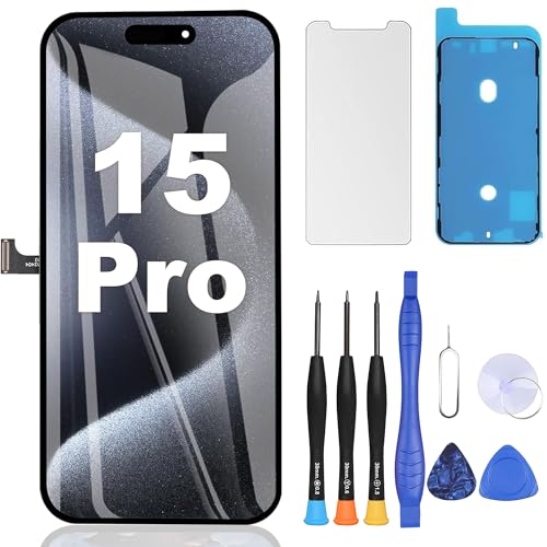 ZOETEC Screen Replacement for iPhone 15 Pro LCD [Support Face ID] Full HD Retina Display Touch Screen Digitizer Frame Assembly with Repair Tools Kit