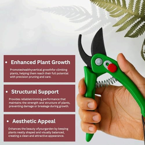 Image of Mozarto Heavy Duty Gardening Scissor /Plant Cutter For Garden /Branch Cutter For Plants /Flower Cutter /Pruners For Plants /Wood Branch Trimmer /Secateurs /Pruning Shears Blade (Green)
