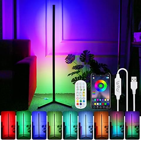 Lámpara de pie LED Regulable RGB con Control Remoto Cover