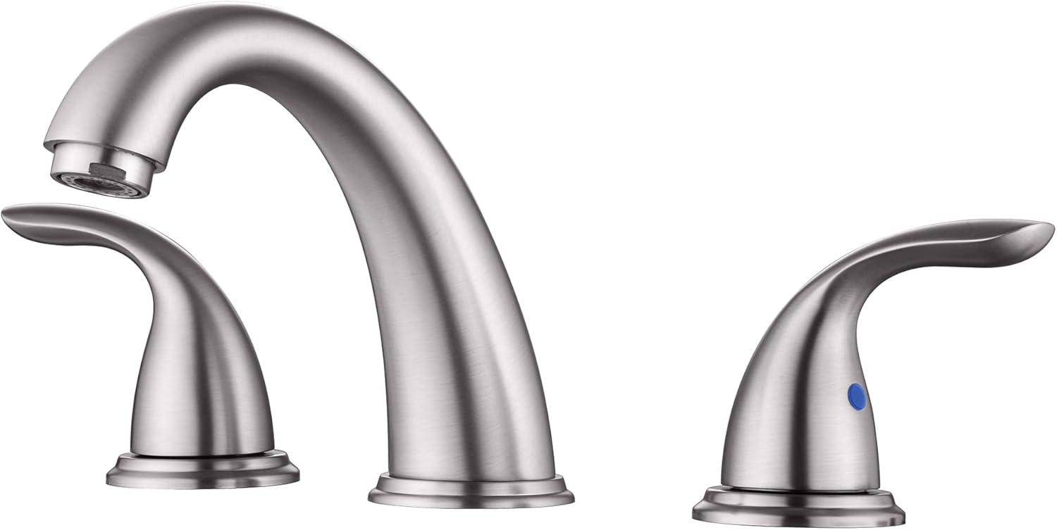 sumerain 8 Inch Widespread Sink Bathroom Faucet Brushed Nickel Two Handle Vanity Faucet