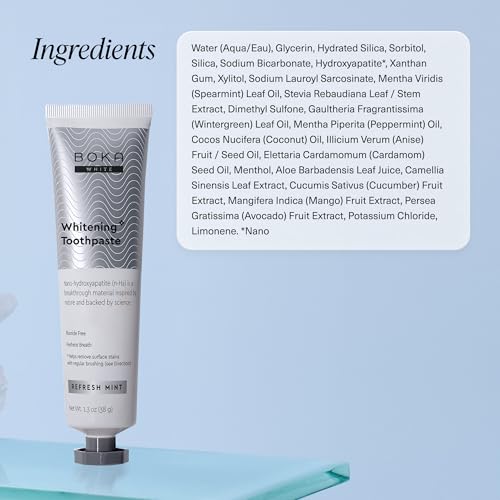 Image of Boka Fluoride Free Toothpaste, Nano Hydroxyapatite Toothpaste, Appropriate for Sensitive Teeth, for Adult, Kids Oral Care - Whitening* Refresh Mint, 1.3 Fl Oz 2Pk