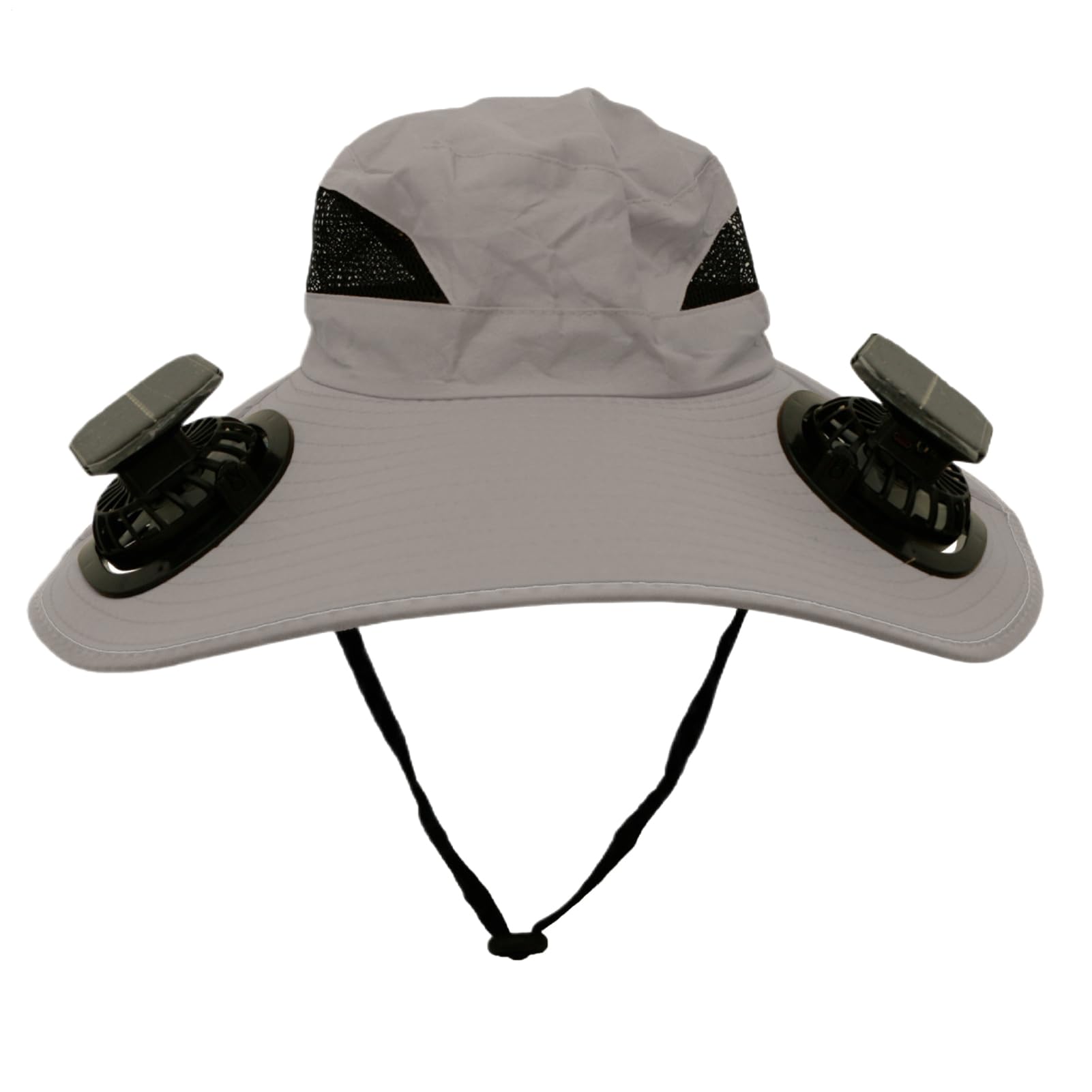Chapeau avec ventilateur à énergie solaire, chapeaux avec large bord UPF50+ et 2 ventilateurs - Portable respirant couvre-chef rafraîchissant homme femme plage randonnée voyage pêche camping