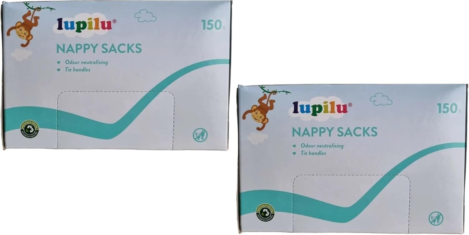 ark future Lupilu Scented Nappy Sacks β 2 x 150 | Disposable Fragranced Diaper Bags for Baby Hygiene and Odour Control