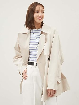 Amazon | ダブルブレストショートトレンチコート 09WFC251101IVRF Amazon | ダブルブレストショートトレンチコート 09WFC251101IVRF