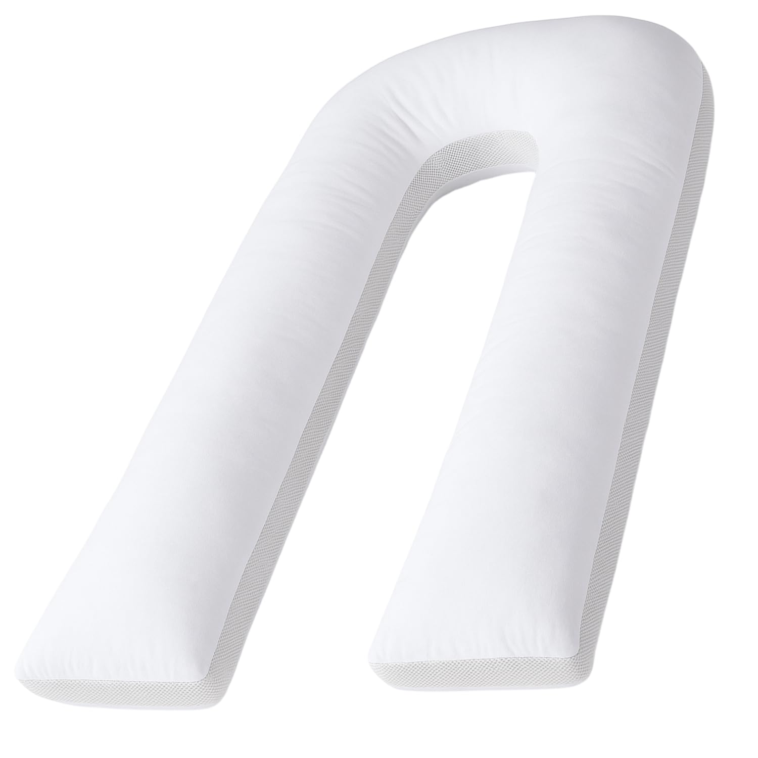 Ariyah Collections Airmesh 12ft U Shaped Pregnancy Pillow | Back Support Cuddle Cushion Full Body Pillow for Side Sleepers | Orthopedic Bolster Maternity Pillows for Sleeping (12ft, White)