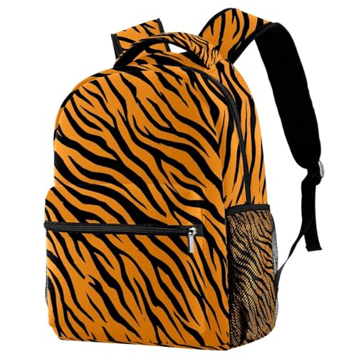 Sac à dos de voyage décontracté au motif tigre orange et noir original