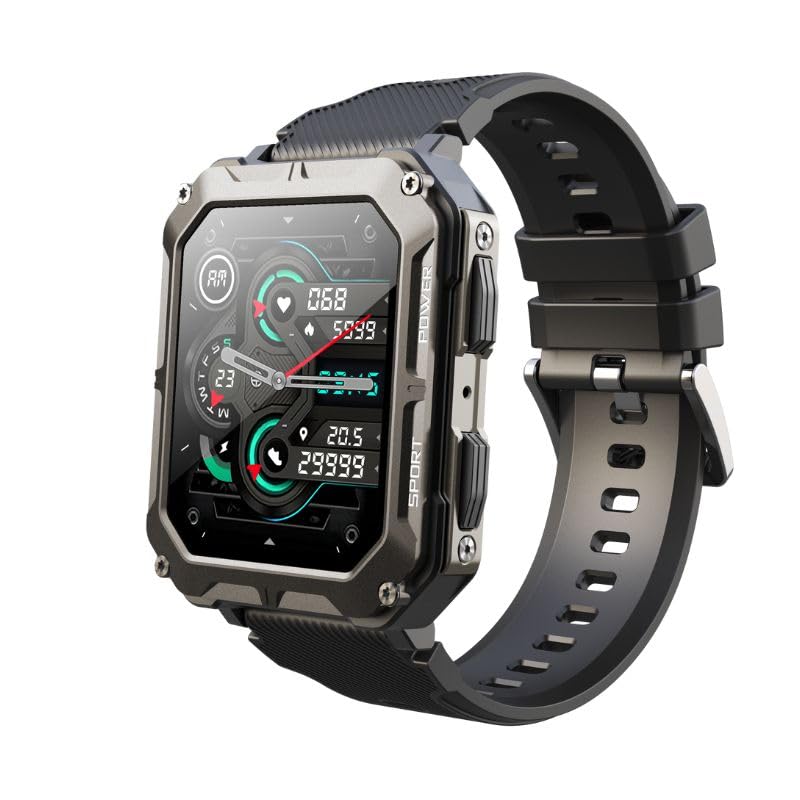 Watchily Militaire MTPRO - Montre Connectée Homme, Militaire, Ultra résistant, SMS, Sport, Santé, Aventure, Autonomie 15 à 50 Jours
