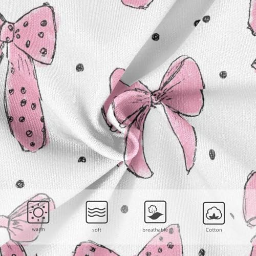 Wusikd Pink Bows Polka Dots Girls' Underwear Cotton Girls Briefs Soft Toddler Underwear 2T3