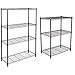 Amazon Basics Scaffalatura A 4 Ripiani, Nero & Scaffalatura A 3 Ripiani, Nero