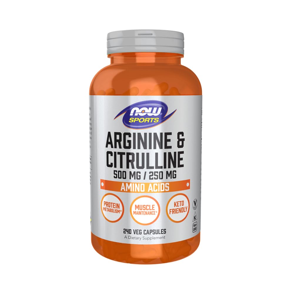 NOW Foods - Arginine 500mg & Citrulline 250mg Amino Acids - 240 Vegetable Capsule(s)
