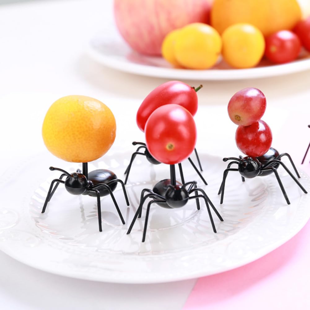 48 Stücke Ant Obst Gabel Set, Animal Fruit Picks, Wiederverwendbare Ameisen-Zahnstocher - Kreative Ameisenfutter Picks für Obst, Snacks & Sandwiches