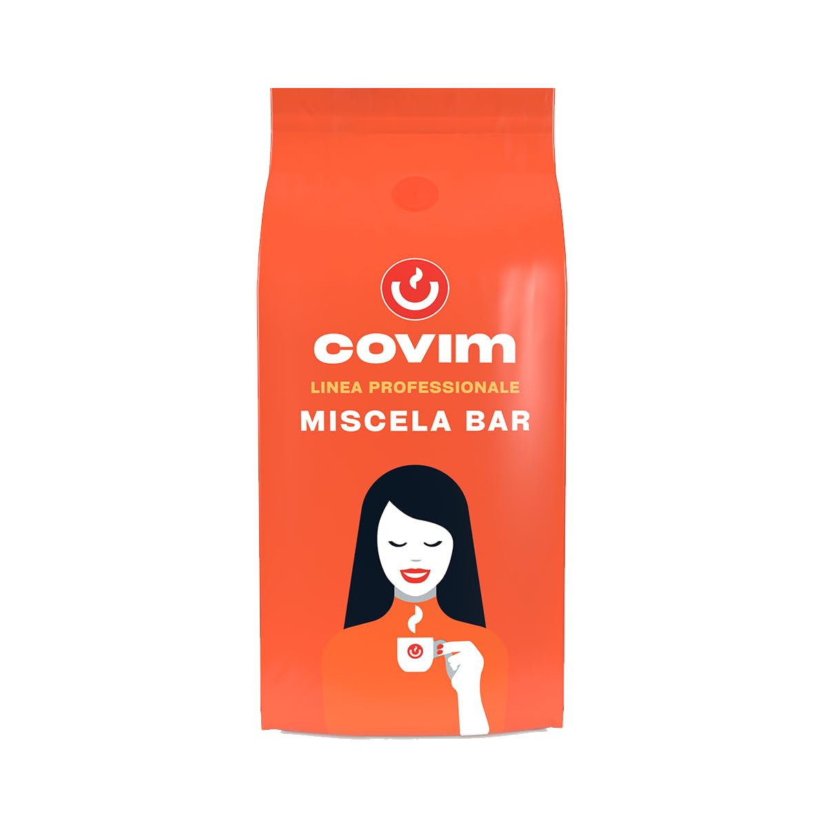 Covim Caffè ziarna kawy o intensywności 1 kg, 8, aromatyczne espresso z pieczonym chlebem i aromatami czerwonych owoców, kremowe o trwałej mieszance aromatu arabiki i Robusta