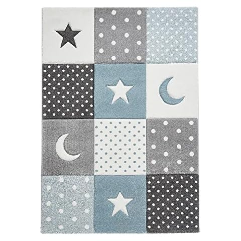 LUX Rugs Blue Moons & Stars Kids Rug Cover