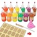 CUCUMI 16pcs Plastic Squeeze Bottles for Liquids & Sauces, 4oz Squeeze Bottles with Red Tip Caps Measurement Marks for Icing Cookie Decorating, Crafts, Art, Glue, Kitchen Condiments
