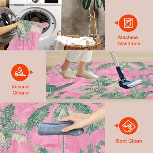 Tapis de jungle tropicale antidérapant et lavable grand format - 7
