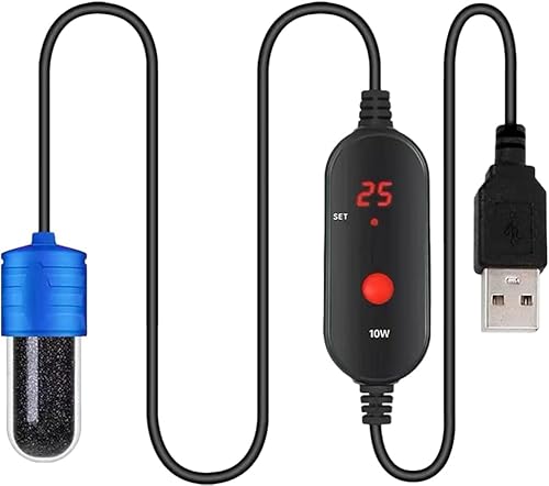 Tirczil 水槽ヒーター ミニ水槽ヒーター ミニ水族館水槽ヒーター 15W 節電 USB 充電式 サーモスタット 安全加熱 自動温度制御 防爆 水槽の装飾 水槽 ヒーター 水族館 熱帯魚/観賞魚対応 魚飼育用 魚タンク 水族館など用