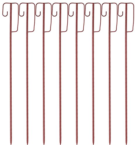 UvV Absperrleinenhalter Laterneneisen 1 2 Meter UVV Sicherheitsbügel - 8 Stück Set - einfache Tauchlackierung (rot 2. Wahl)