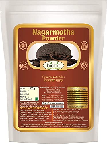 Veena Biotic Nagarmotha Powder - Cyperus Rotundus - Tunga Gaddalu - Nagarmotha Churna - 100 Gm #TOP7