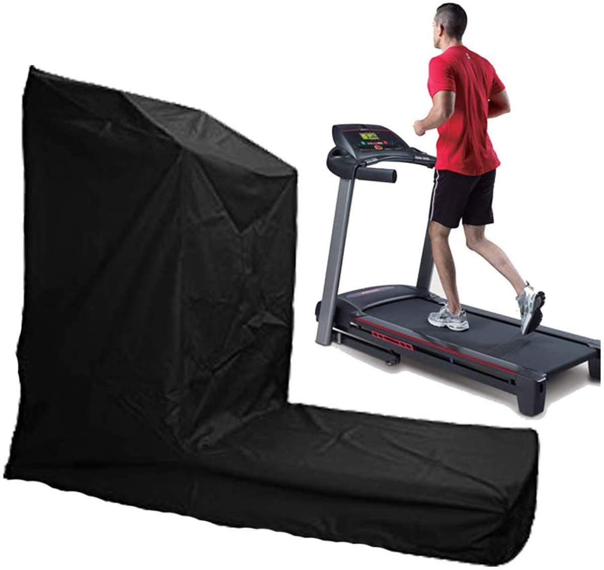 Treadmill Cover Outdoor Running Machine Dustproof Waterproof Cover Black Home Gym Treadmill Waterproof Protection Covers for Non-Folding & Folding Treadmills (M: 72x35.5x60.6in/185x91x155cm)-image-12