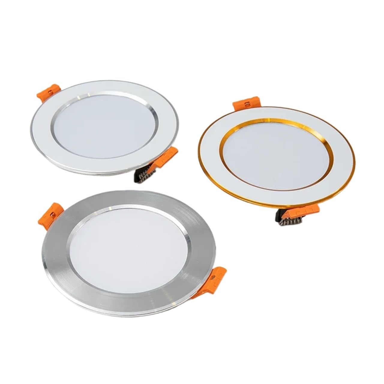 Genérico Luz descendente LED de 220V, foco tres colores con atenuación 5W, 7W, 9W, 12W, 15W, luz empotrable techo, lámpara blanca fría y cálida(Sliver,WHITE 4000K_15W)