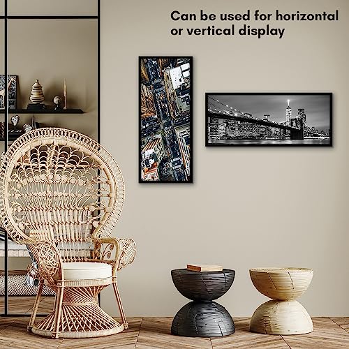 Americanflat 8x20 Picture Frame with Polished Plexiglass - Streamline Collection - Thin Border Picture Frame for Wall Display - Hanging Hardware Included - Black