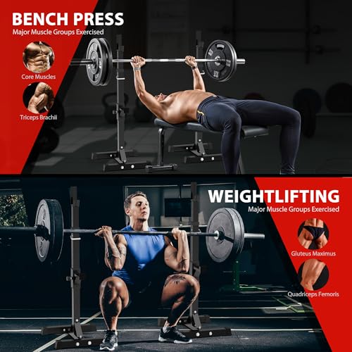 image for F2C Max Load 550Lbs Pair of Adjustable Squat Rack 41