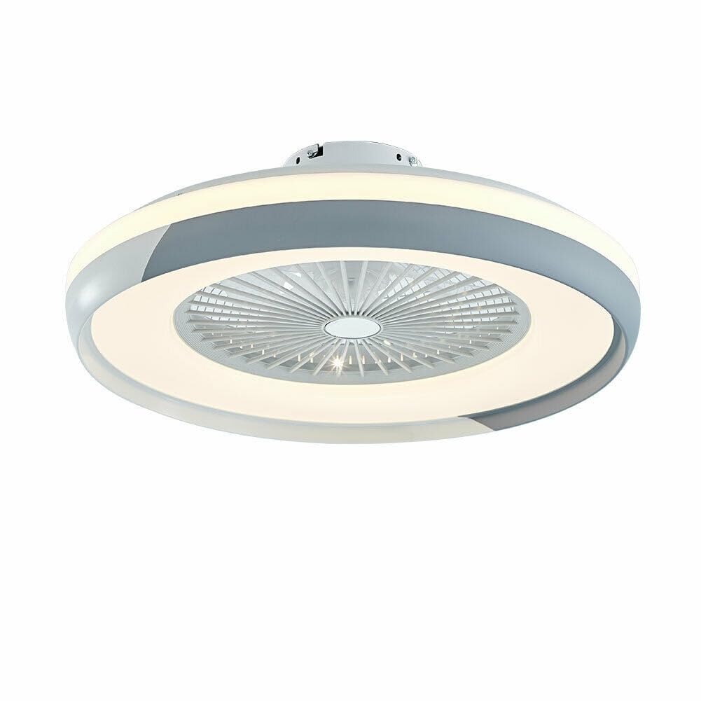 Lustre ventilateur de plafond LED encastré pour rafraîchir une chambre basse de plafond