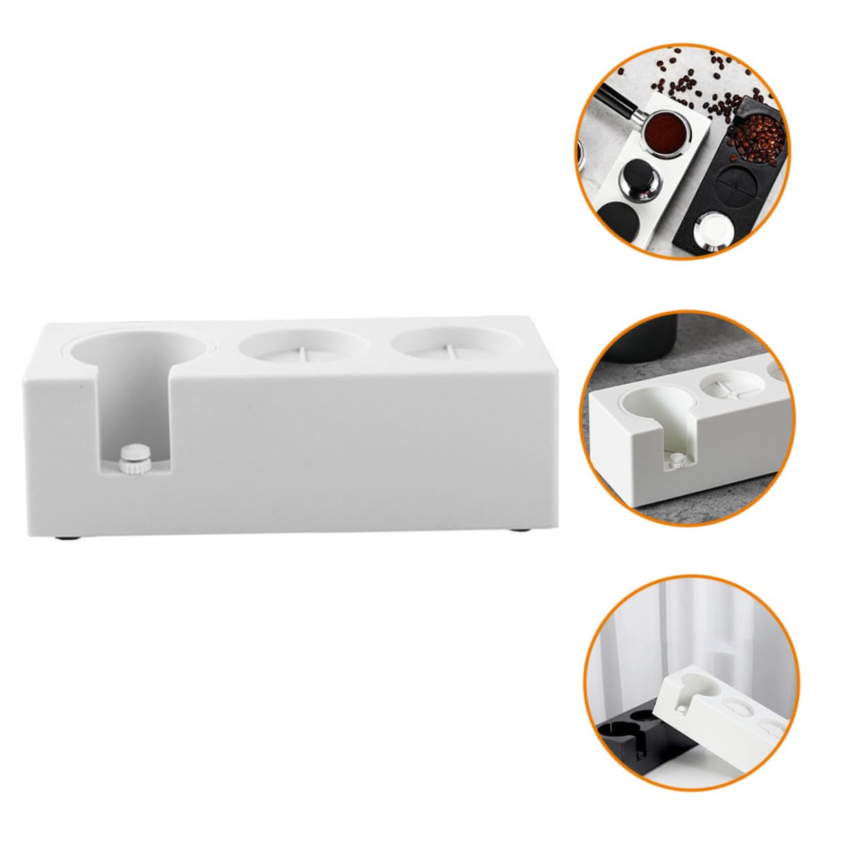 Mikinona Stampferhalter aus Abs und Aluminiumlegierung Kaffeepulver Stabile und Präzise Manipulationsstation für Portafilter und Tamper Geeignet für Zuhause und Restaurant
