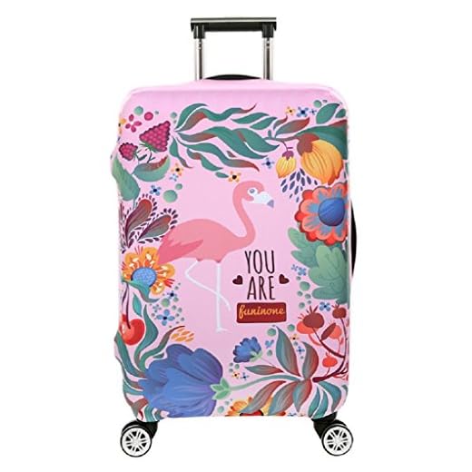 Cubierta de Equipaje en Flamingo Form,Duradero Protector Lavable Plegable, el tamaño del Protector de la Maleta se Ajusta 18-32 Pulgadas