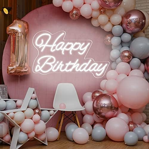 Amazon.com : Happy Birthday Neon Sign 20 Inch Reusable Happy Birthday ...