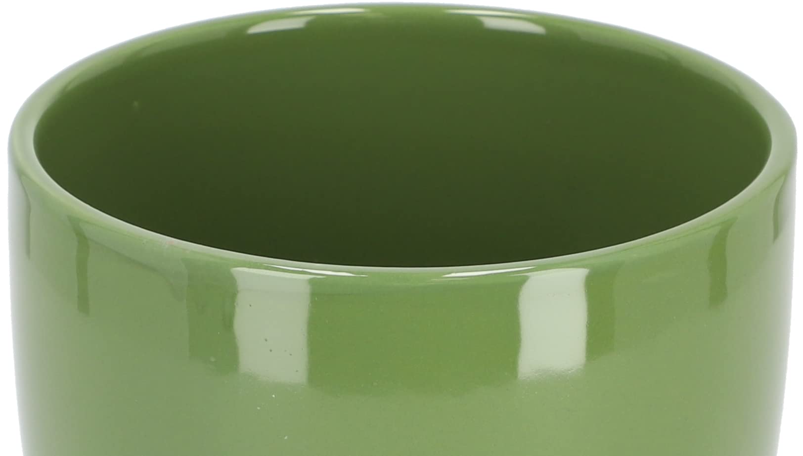 KOTARBAU® 2-częściowy zestaw ceramicznych doniczek z podstawkami do kwiatów i roślin z tacką odprowadzającą wodę, zielony, ⌀ 17 mm, Klasyczny