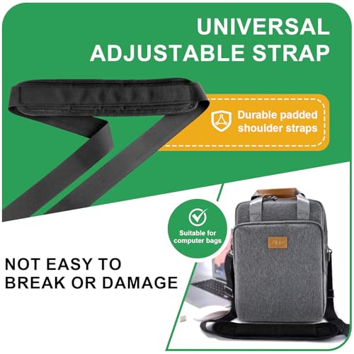 Image of Ameri 52 inch Bag Shoulder Strap, Universal Adjustable Shoulder Belt Replacement Laptop Bag Shoulder Strap with Padded Metal Hooks for Briefcase Computer Messenger Bag Laptop Case, Black