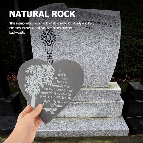Piedra conmemorativa de pizarra Housoutil en forma de corazón para el jardín 5