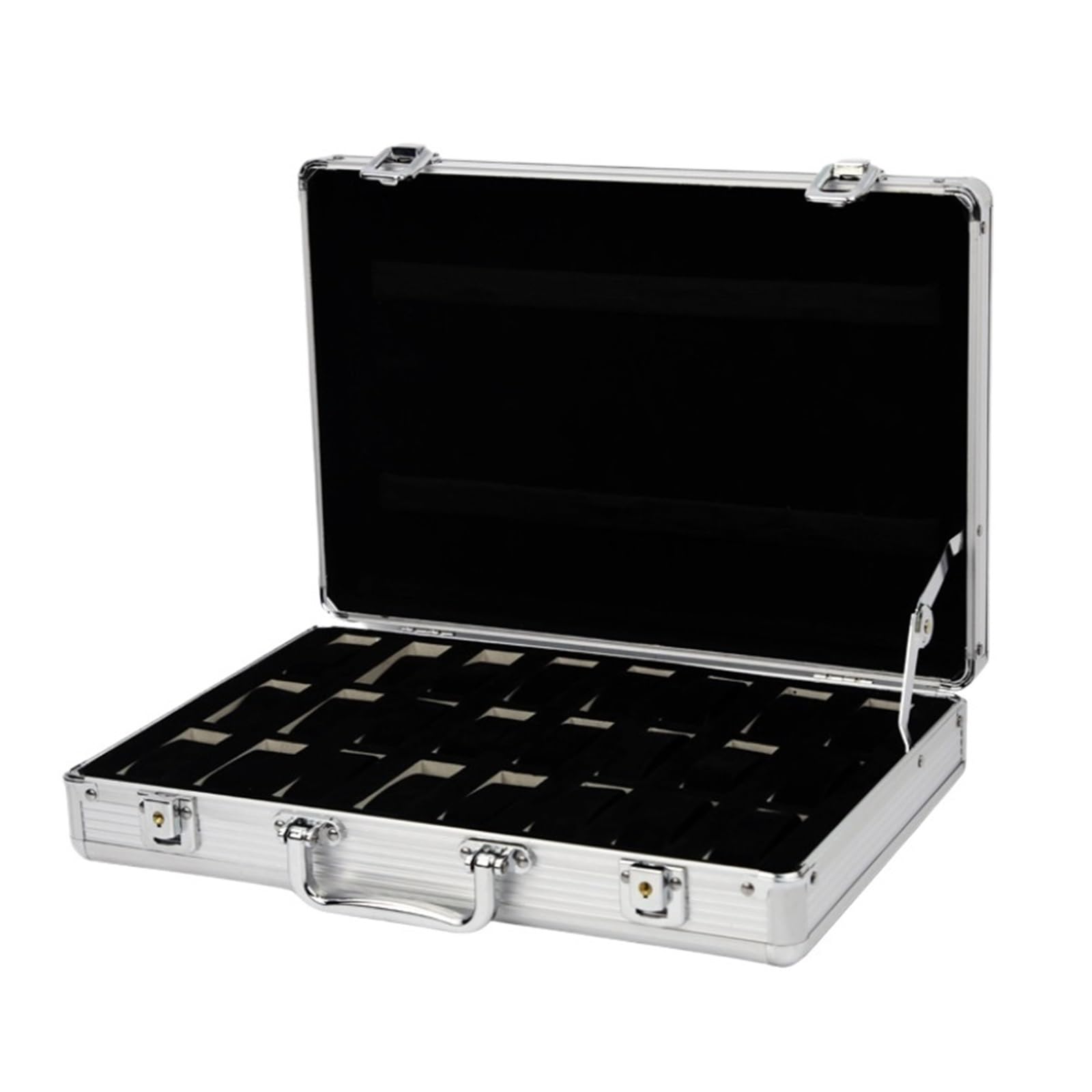 FVDZRFIE Watch Box Watch Box 6/12/24 Girds Aluminum Alloy Product Pattern Storage Clock Box Collection Display Boxes(24Aluminium)