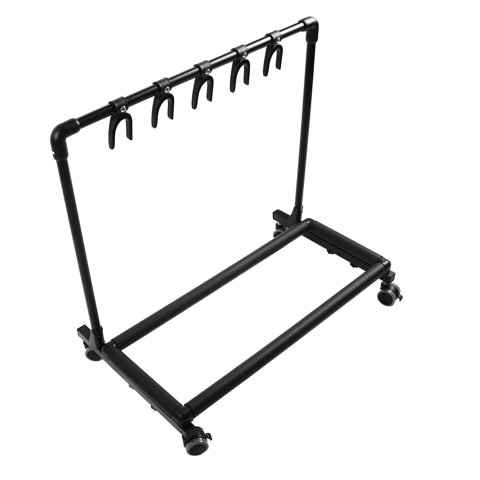 aqxreight Supporto Multi-Chitarra Duty 5, Rack per Chitarra con Ruote per Chitarre Folk Elettriche e Acustiche, Robusto Supporto per Display in Metallo Ed EVA per Negozi di Musica, Gruppi Musicali