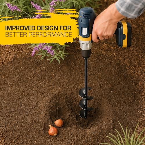 Image of Sproot Garden Auger Drill Bit for Planting 2 Pack 1.6x16 & 3.5x16 Inch - Umbrellas and Fences Auger Post Hole Digger for Gardening and Spiral Bulb Planter Tool - 3 /8 Inch Hex Drive Compatible