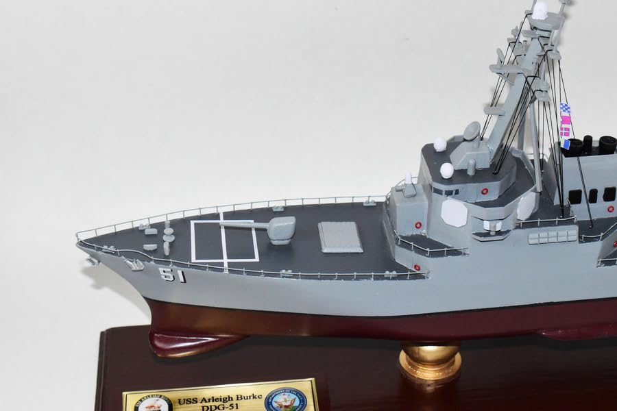 Squadron Nostalgia LLC USS Arleigh Burke (DDG-51) Model,Navy,Scale Model,Mahogany,Arleigh Burke Class Destroyer