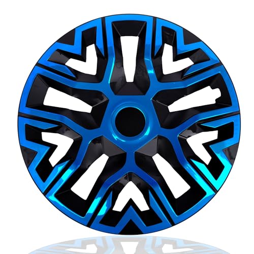 NRM Tapacubos de 15 pulgadas para llantas de acero, 4 unidades, color azul y negro