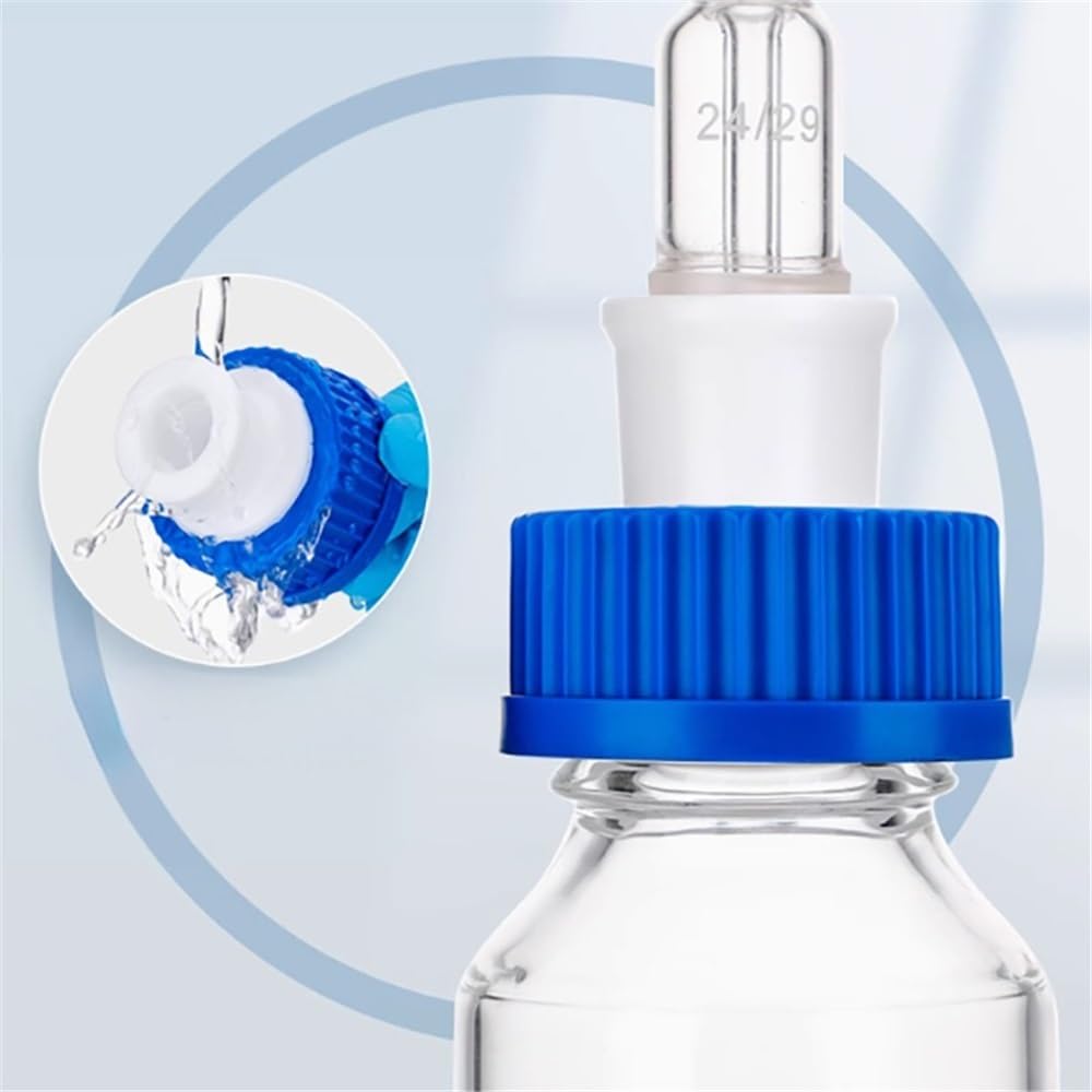 Équipements et fournitures de laboratoire Adaptateur GL45, port à vis standard 14/19/24/29, bouchon bleu, adaptateur for bouteille, matériau épaissi