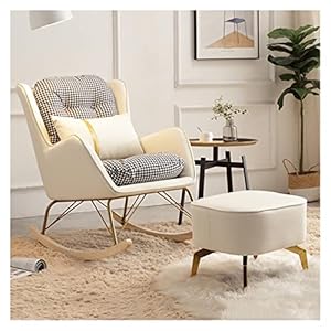 WIGSELBL Schaukelstuhl Stillsessel mit Hocker