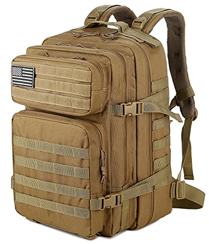 45L Military Tactical Backpacks For Men Camping Hiking Trekking Daypack Bug Out Bag Lage MOLLE 3 Day Assault Pack by QT&QY