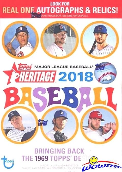 2018 Topps Heritage Baseball EXCLUSIVE Factory Sealed Blaster Box with 8 Packs & 72 Cards! Look for Real One Autographs,Inserts, Parallels,Relics & More! Look for SHOHEI OTHANI Rookie’s & Auto’s!