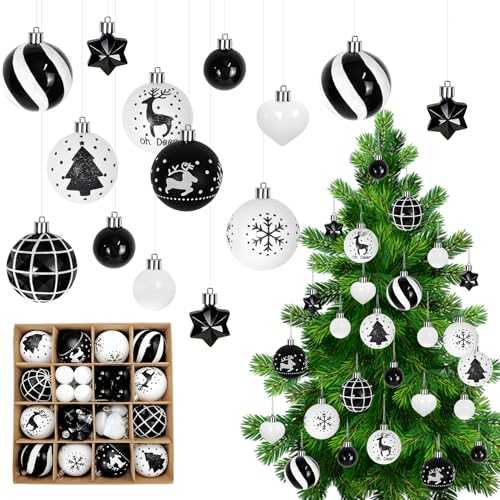 VOPIWOZ 40 STK Christbaumkugeln mit Aufhänger, Bruchsichere...